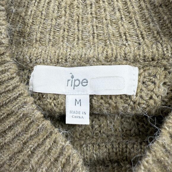 Ripe Women's Color Block Maternity Ribbed Knit Sweater Medium Tan Nursing - Picture 3 of 15